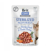 Brit Care Cat Pouch Sterilized Hearty Duck & Tender Turkey in Jelly