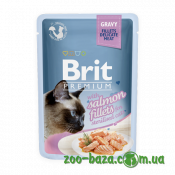 Brit Premium Cat Pouch with Salmon Fillets in Gravy for Sterilised Cats